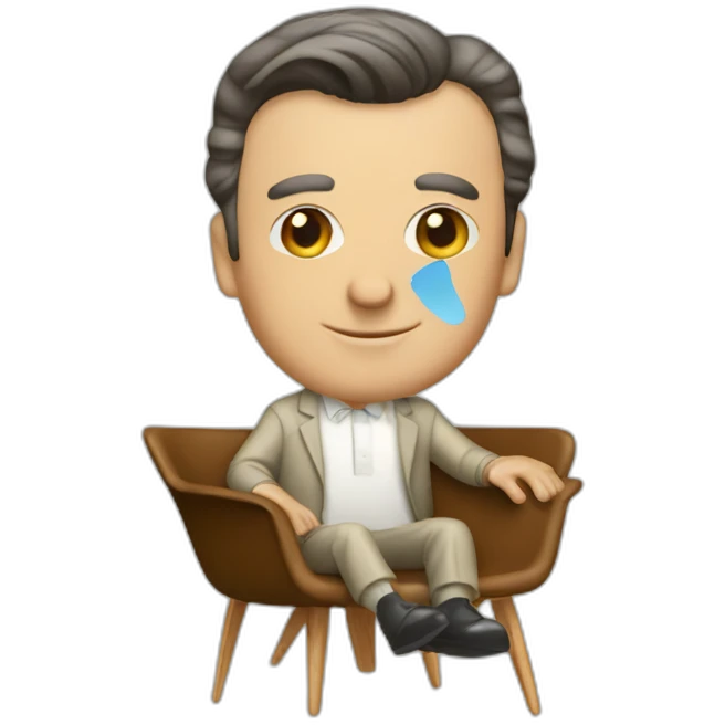 Charles & Ray Eames with chair emoji