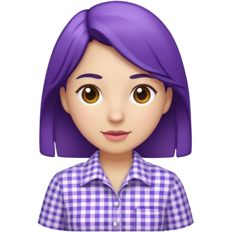 purple white gingham shirted woman emoji