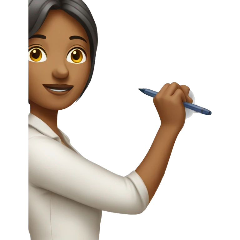 Woman writing on whiteboard emoji