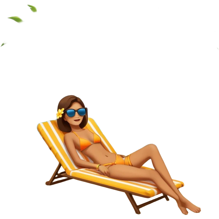 person sun tanning on Miami beach with palm trees and ocean in background emoji