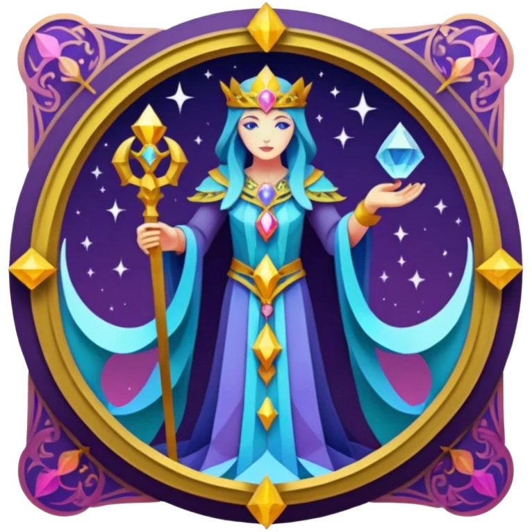 fantasy magic tarot card low poly emoji