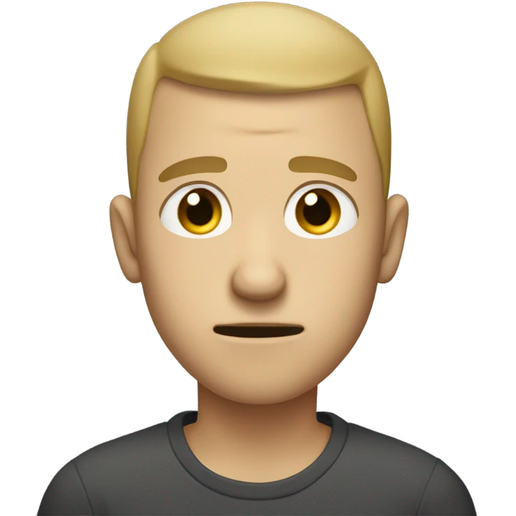very long faced sad boy with buzzcut dirty blonde hair emoji
