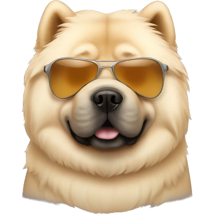 Cream chow chow with sunglasses emoji