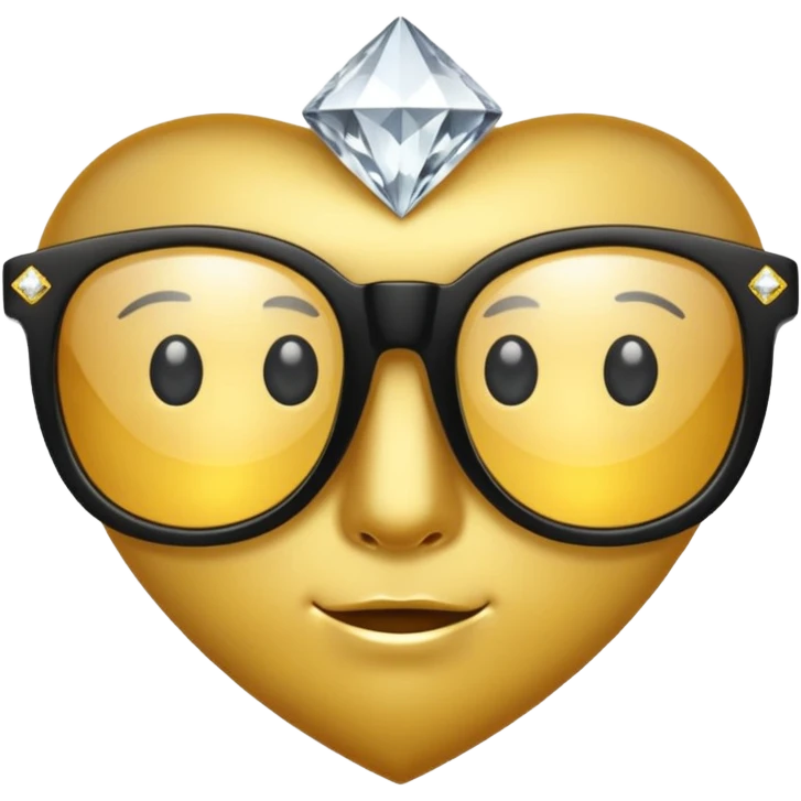 black glasses with diamond and golden in the back emoji