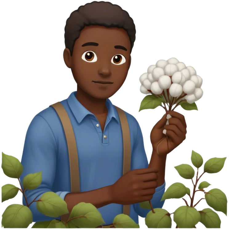 Black man picking cotton emoji