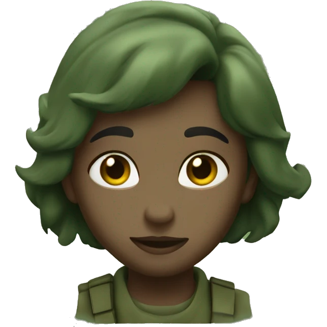 Army green matte heart emoji