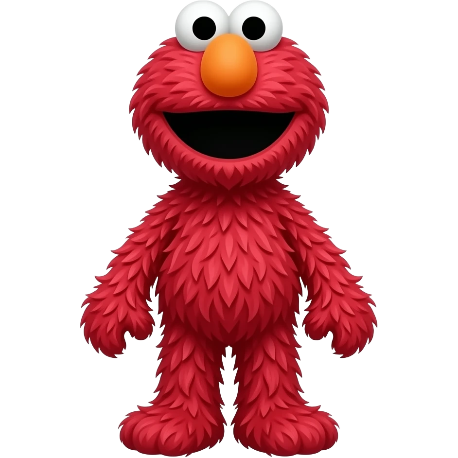 #B00400 red Elmo/ #FFA500 orange nose/ full body emoji
