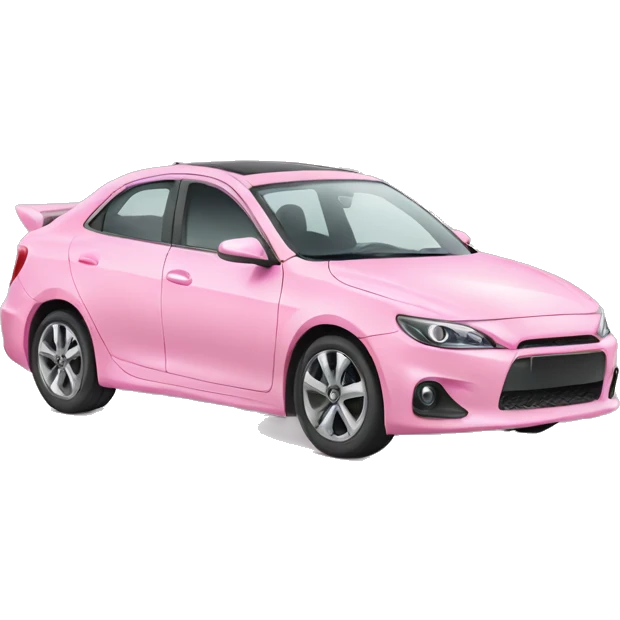Soft girly car with pink bow emoji