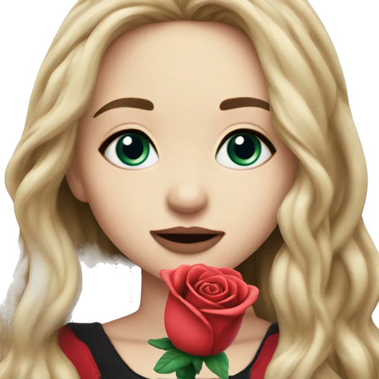 Sabrina carpenter holding a rose toy emoji