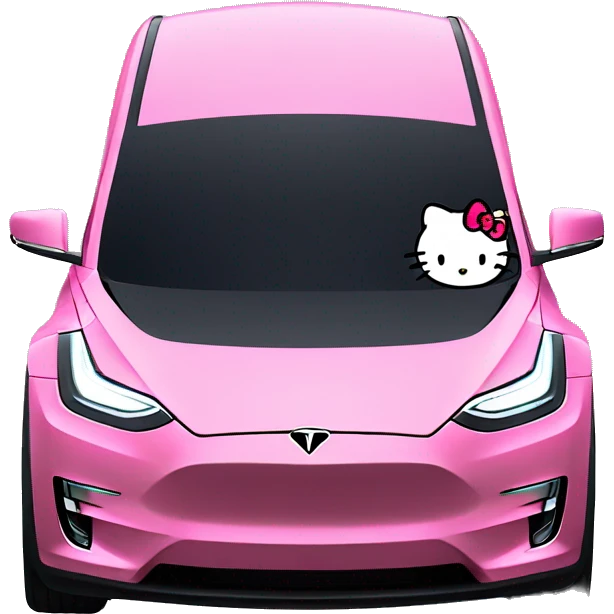 tesla model y x hello kitty  emoji