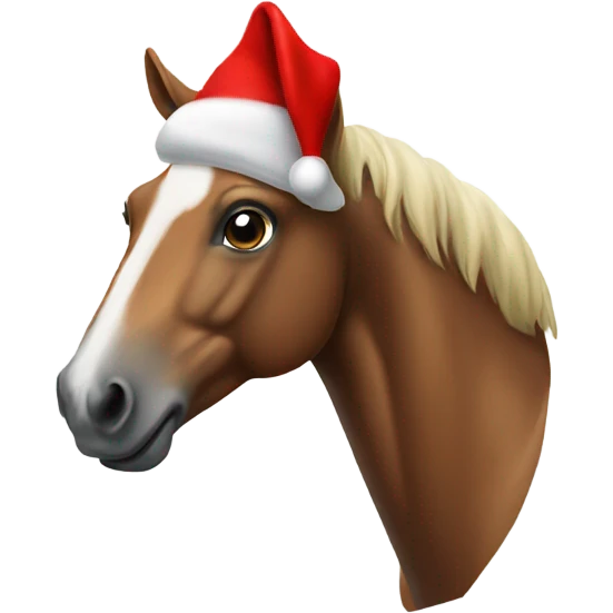 Horse wearing Santa hat emoji