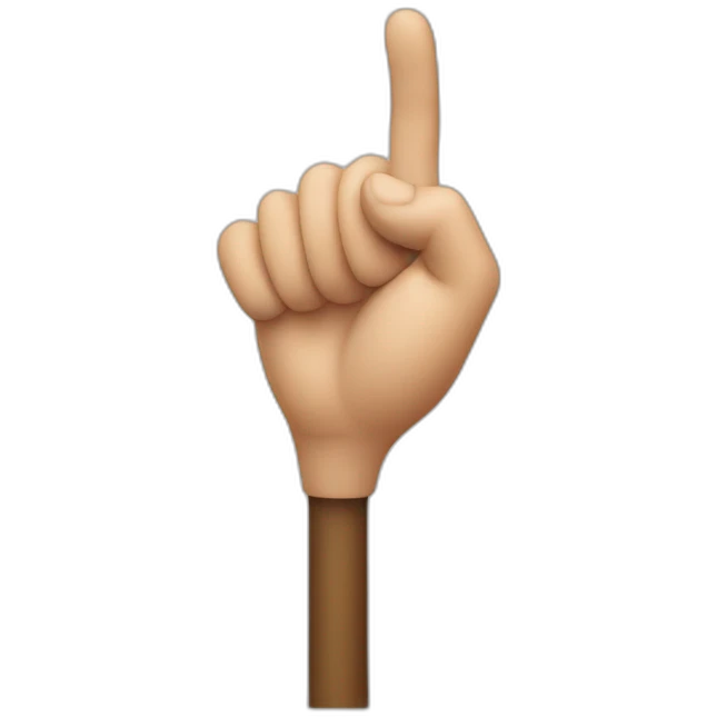 hand on stick emoji