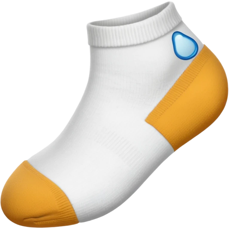 minimal emoji, white sock, hole at big toe, slightly frayed edges emoji