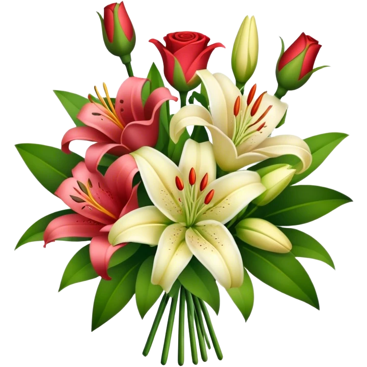 lilies roses bouquet  emoji