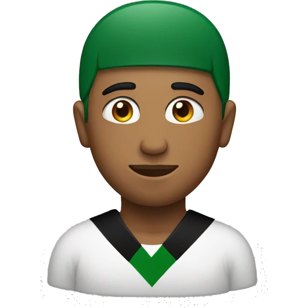 A person wearing Palestine colors emoji
