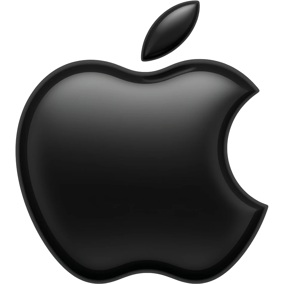 make a 3d black apple logo emoji
