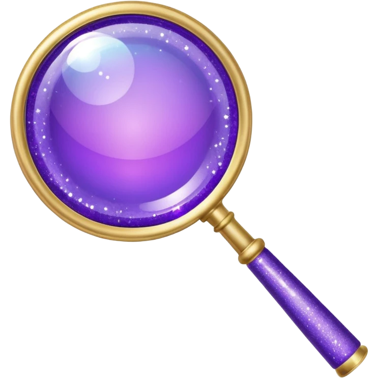 glitter purple and magnifying glass emoji