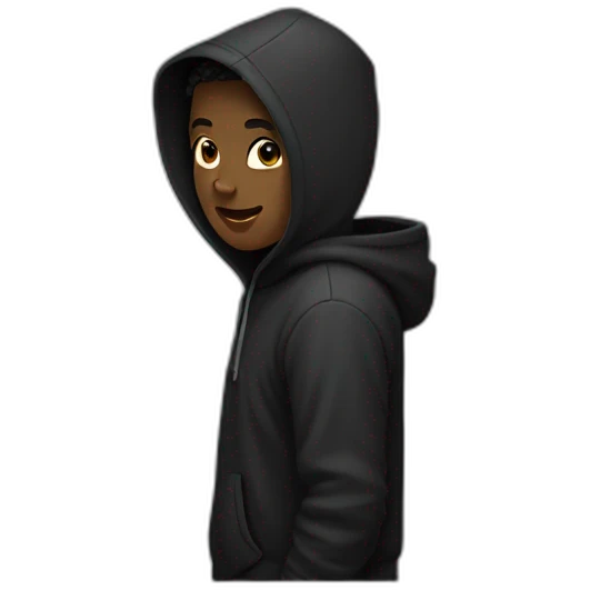 Garçon noire avec capuche emoji