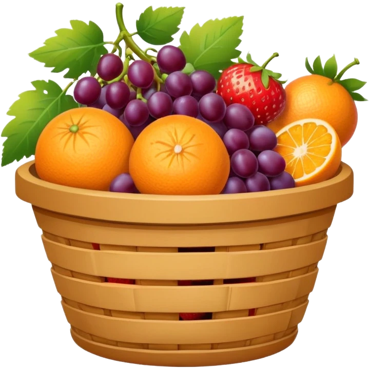 Orange basket with both food, drink and fruits emoji