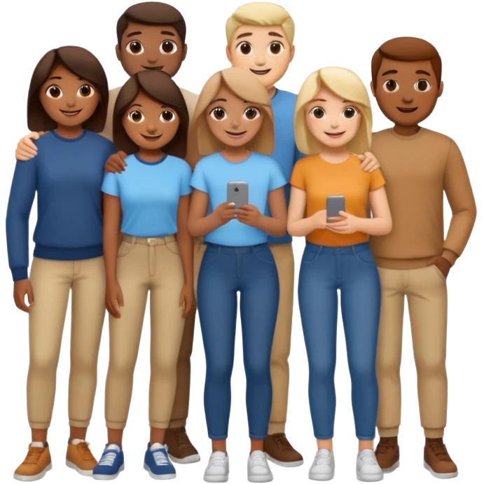 team wearing casual same clothes emoji