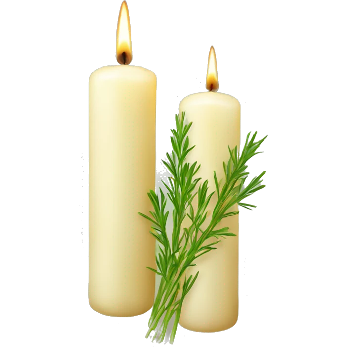 taper candles with herbs emoji