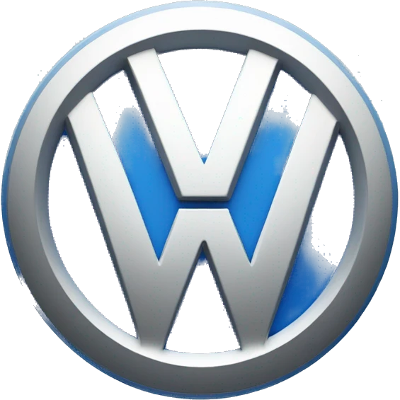 Volkswagenlogo stand on a Blue R Letter emoji