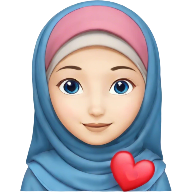 Turkish beautiful finish Konya girl blue eyes with hijab and islamic dress she Smiling Face with Hearts emoji