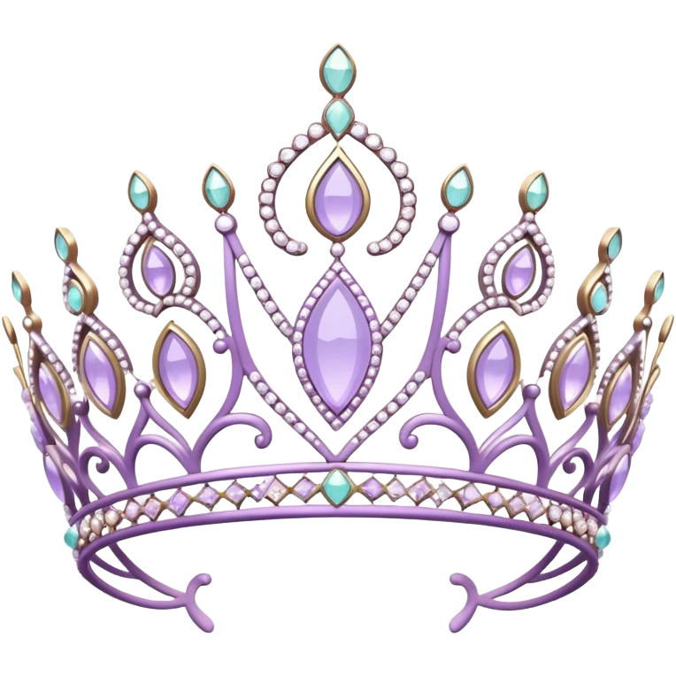 Pastel purple and white tiara emoji