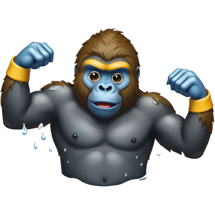 gorilla swimming emoji