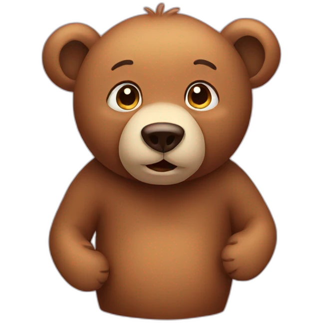 Shy bear emoji