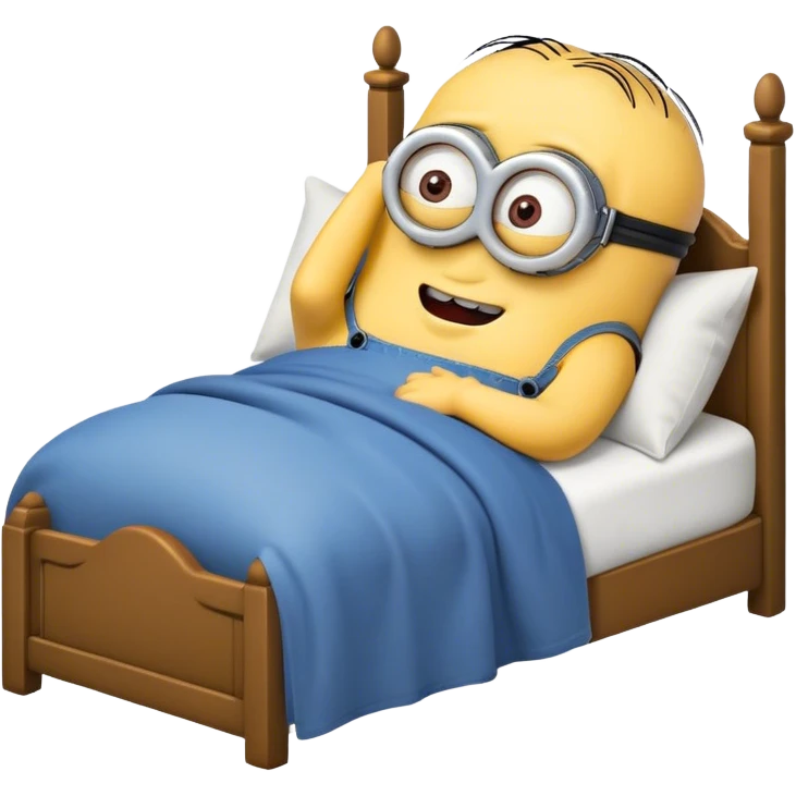 Minion sleeping in bed emoji