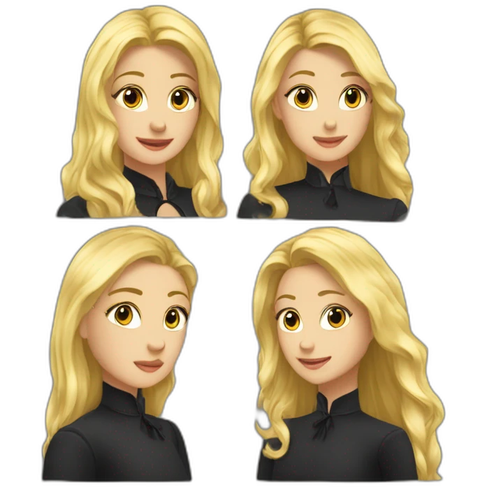 Cheval noir Crain noir et fille blonde emoji
