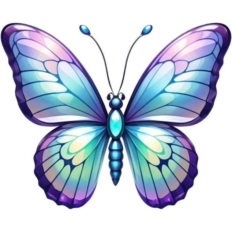 Shiny sparkly glass crystal butterfly emoji