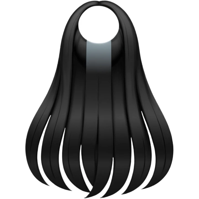 back view of long black hair emoji