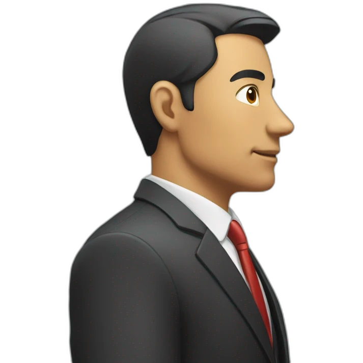 man in suit looking to the right (side view) emoji
