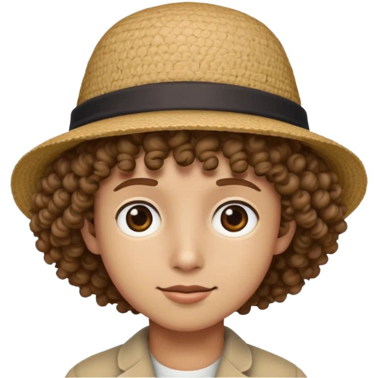 🤑 with small hat and curly hair emoji