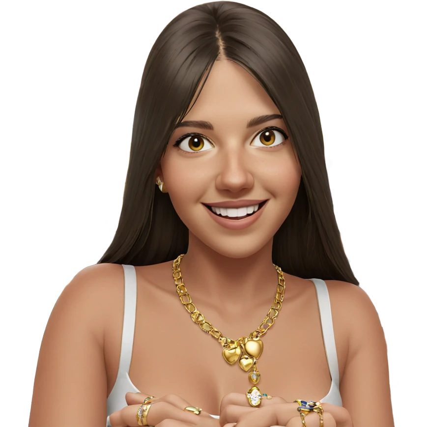 smiling girl with jewelry emoji