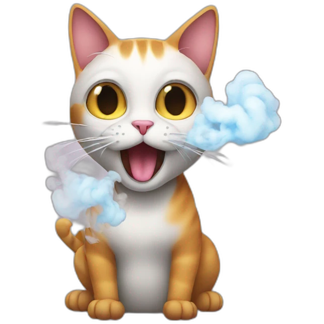 Cat vaping emoji