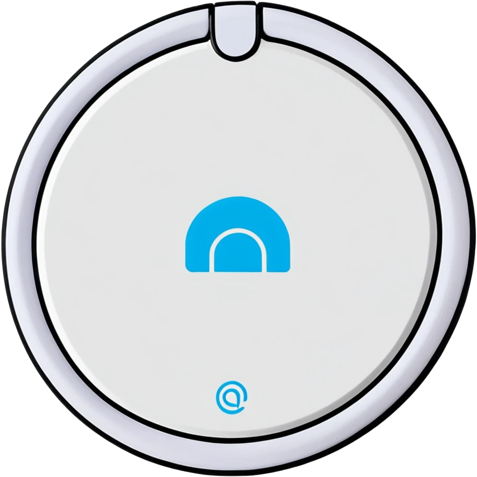 vibrant sticker-style logo on a wireless charging pad, bold and colorful branding gadget emoji