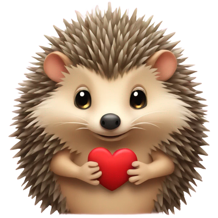 Hedgehog holding a heart  emoji