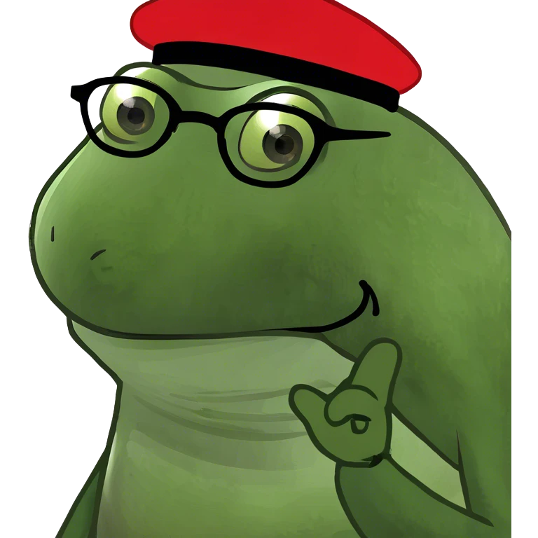 Frog with glasses emoji