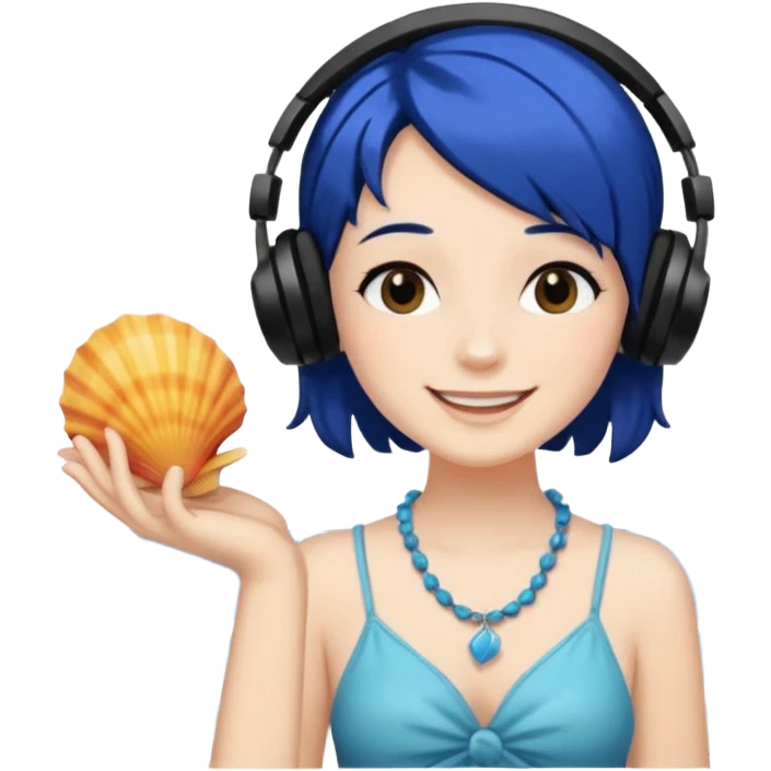 블랙 블루, 노래 좋아하고, 창의적이고 바다 좋아해 emoji