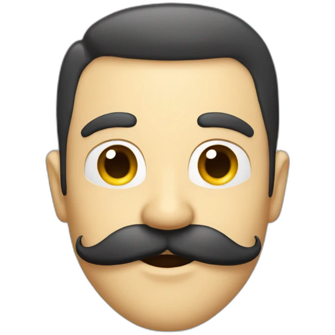 Homme avec une moustache mouche emoji