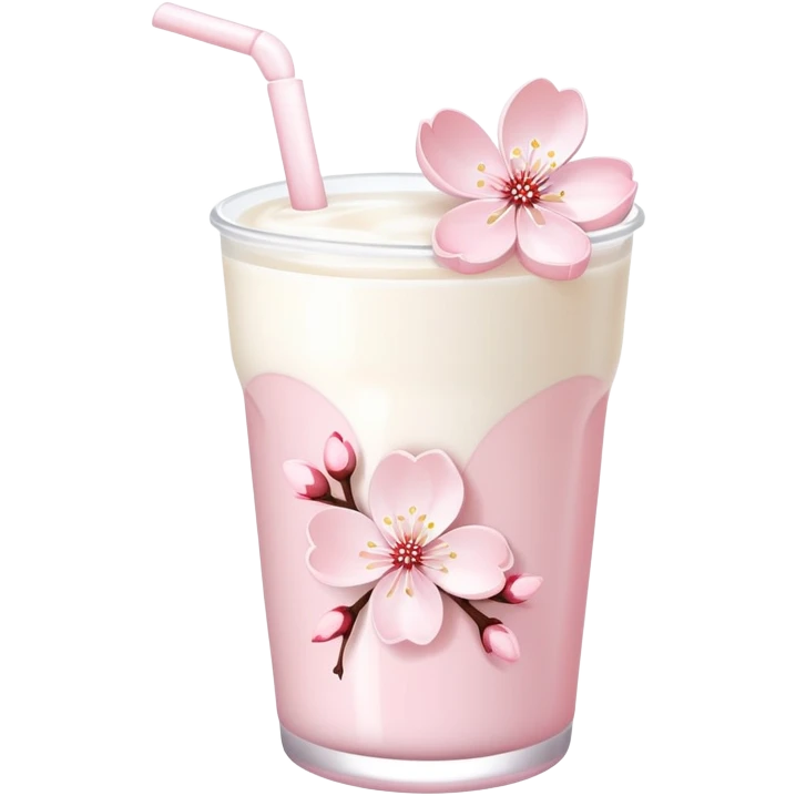 Cute Pastel pink and white Cherry Blossom Sakura Milk emoji