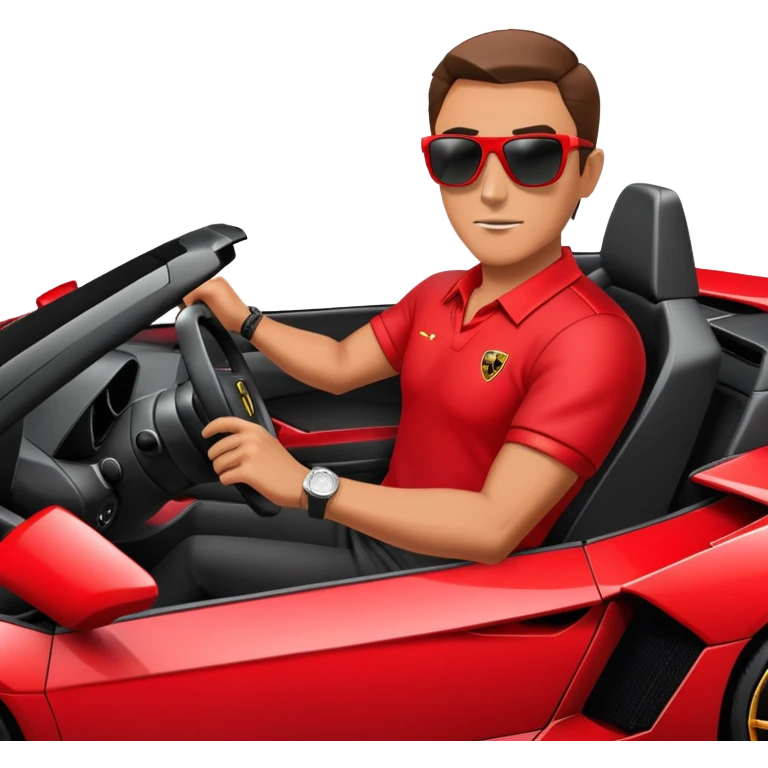 A man driving a Lamborghini  emoji