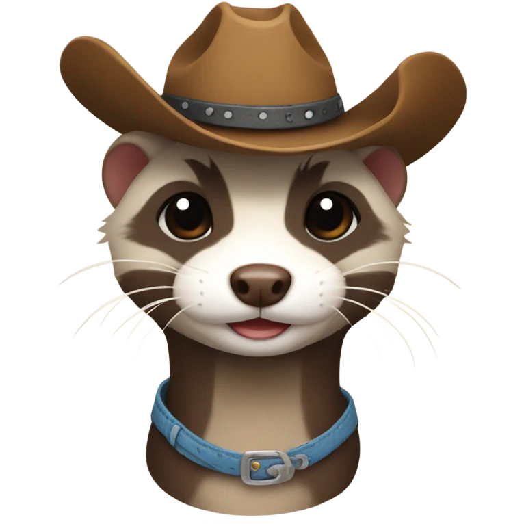 Ferret wearing a cowboy hat emoji