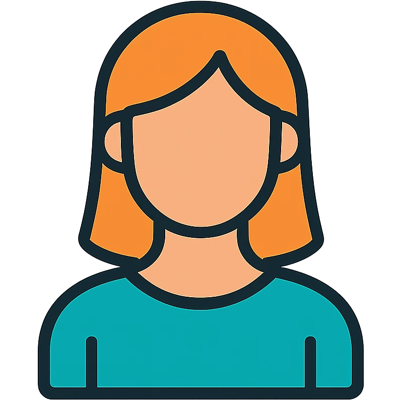 modern icon style woman, clean lines, simple shapes, minimal details, app icon style emoji