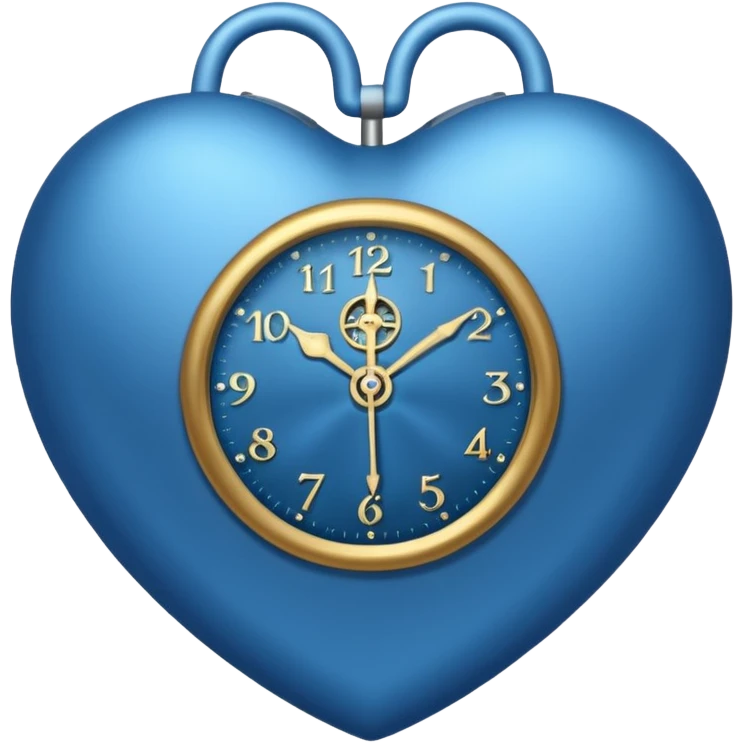 blue heart with a clock emoji