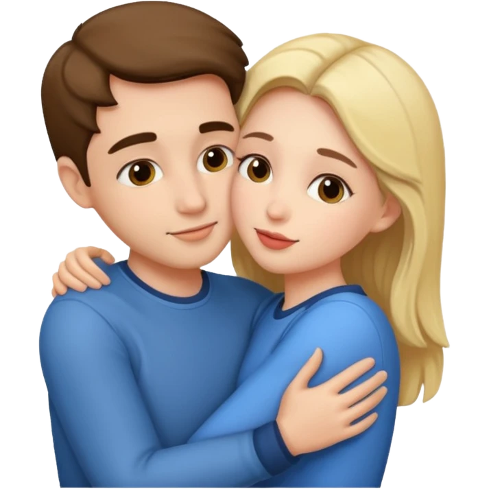 Hugging and kissing emoji