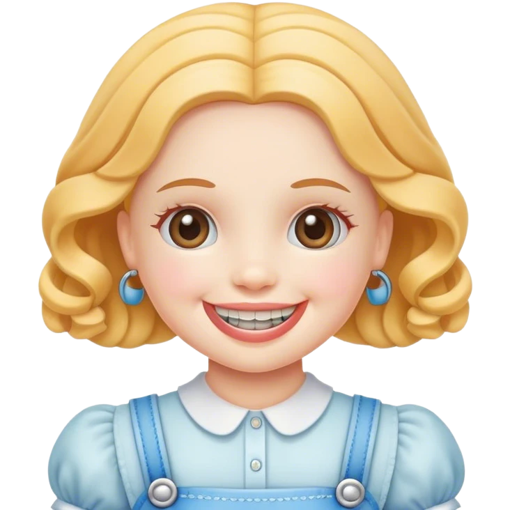 Boneca feliz de aparelho emoji